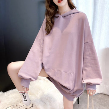 Yipinpay Sweet Women Hoodies Fashion Cute Rabbit Ears Hooded Pullovers Lantern Sleeve Loose Baggy Female Tops Plus Size 2023 HOT